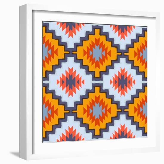 Vector Navajo Tribal Ornament-tukkki-Framed Art Print