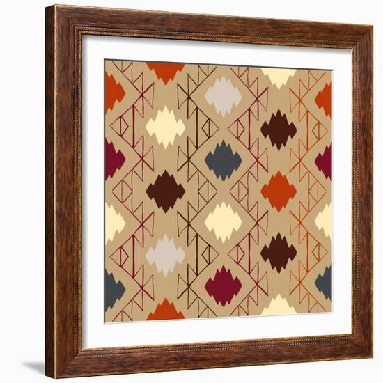 Vector Navajo Tribal Ornament-tukkki-Framed Art Print