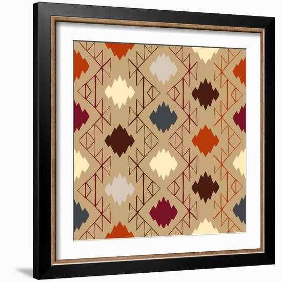 Vector Navajo Tribal Ornament-tukkki-Framed Art Print