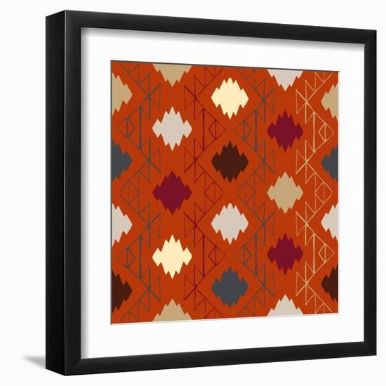 Vector Navajo Tribal Ornament-tukkki-Framed Art Print