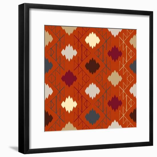 Vector Navajo Tribal Ornament-tukkki-Framed Premium Giclee Print