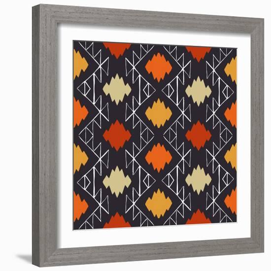 Vector Navajo Tribal Ornament-tukkki-Framed Art Print