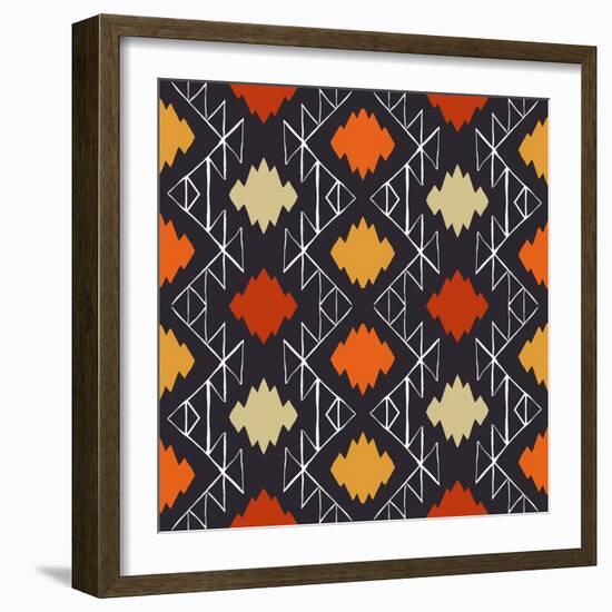 Vector Navajo Tribal Ornament-tukkki-Framed Art Print