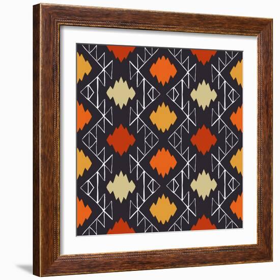 Vector Navajo Tribal Ornament-tukkki-Framed Art Print