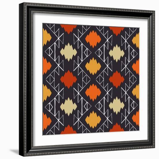 Vector Navajo Tribal Ornament-tukkki-Framed Art Print