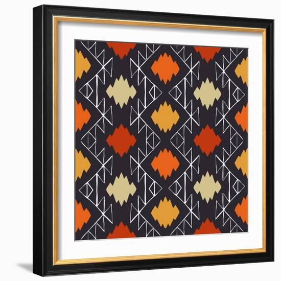 Vector Navajo Tribal Ornament-tukkki-Framed Art Print