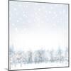 Vector of Winter Scene with Forest Background.-rvika-Mounted Art Print