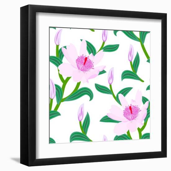 Vector Pattern with Classic Chinese Motifs-tukkki-Framed Art Print