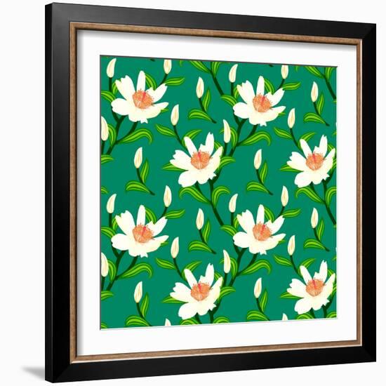 Vector Pattern with Classic Japanese Motifs-tukkki-Framed Art Print