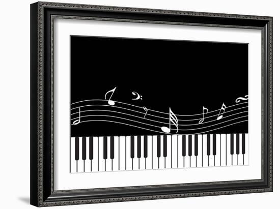 Vector Piano Musical Abstract Background-aispl-Framed Art Print