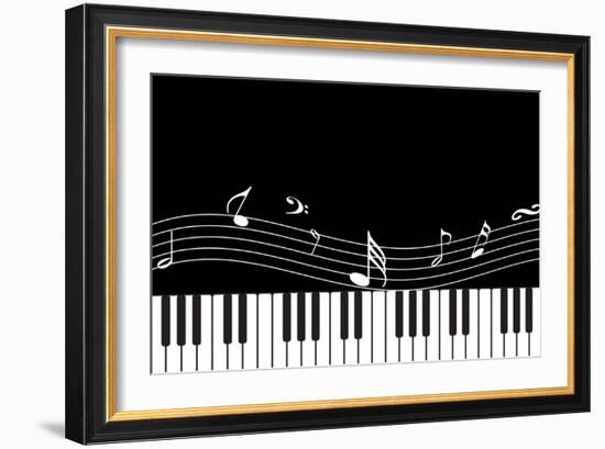 Vector Piano Musical Abstract Background-aispl-Framed Art Print