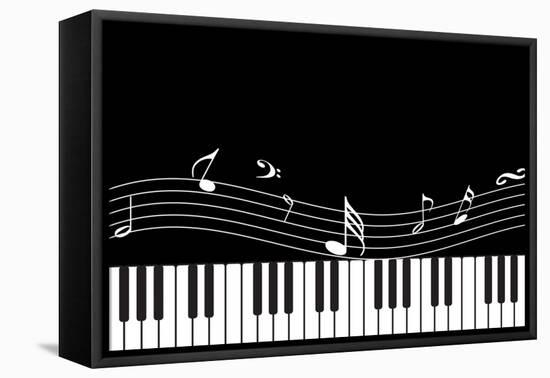 Vector Piano Musical Abstract Background-aispl-Framed Stretched Canvas