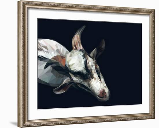 Vector Polygonal Goat Illustration.-Kundra-Framed Art Print