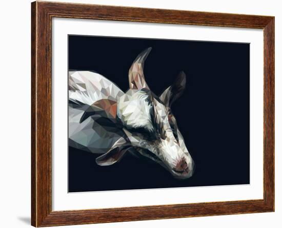 Vector Polygonal Goat Illustration.-Kundra-Framed Art Print