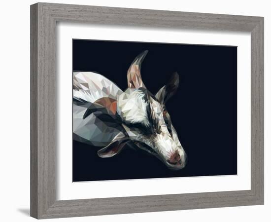 Vector Polygonal Goat Illustration.-Kundra-Framed Art Print
