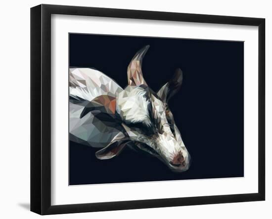 Vector Polygonal Goat Illustration.-Kundra-Framed Art Print