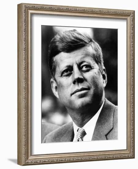 Vector Portrait of John F. Kennedy-Stocktrek Images-Framed Photographic Print