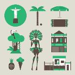 Brazillian Icons-vector pro-Art Print