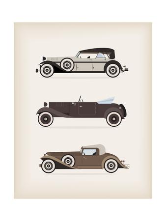 'Vintage Sport Racing Cars' Art Print - vector pro | Art.com