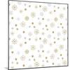 Vector Seamless Winter Pattern Background with Sikver and Gold Snowflakes. Can Be Used for Textile,-mcherevan-Mounted Art Print