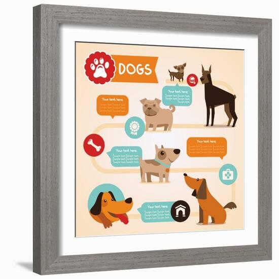 Vector Set of Infographics Design Elements - Dogs-venimo-Framed Art Print