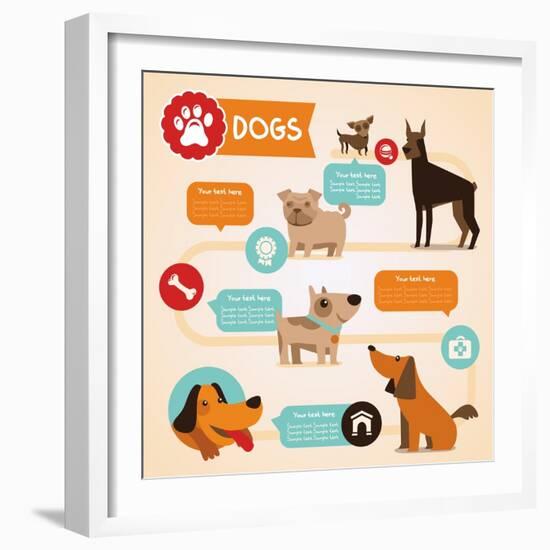 Vector Set of Infographics Design Elements - Dogs-venimo-Framed Art Print