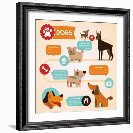 Vector Set of Infographics Design Elements - Dogs-venimo-Framed Art Print