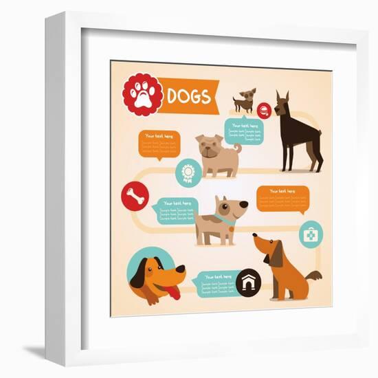 Vector Set of Infographics Design Elements - Dogs-venimo-Framed Art Print