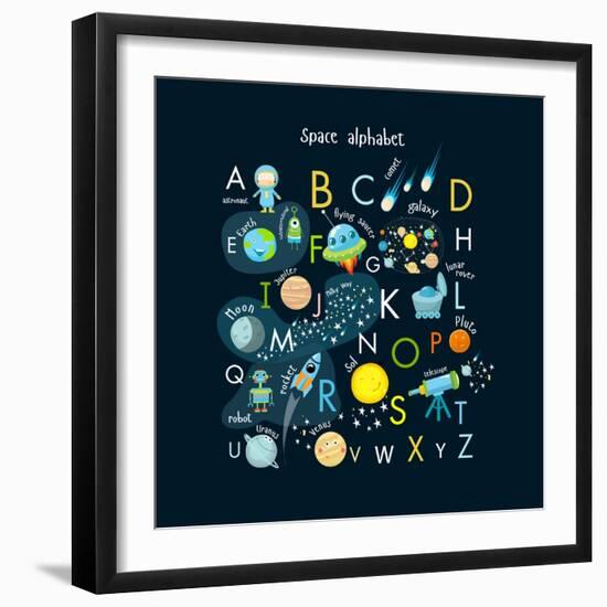 Vector Space Alphabet-Olga Utchenko-Framed Premium Giclee Print