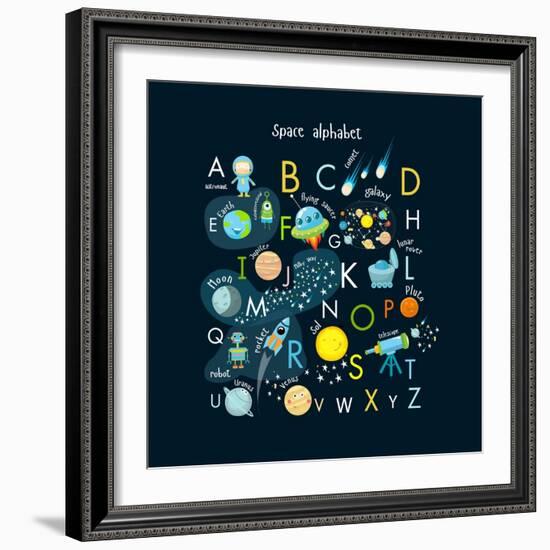 Vector Space Alphabet-Olga Utchenko-Framed Premium Giclee Print