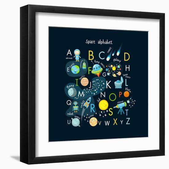 Vector Space Alphabet-Olga Utchenko-Framed Art Print