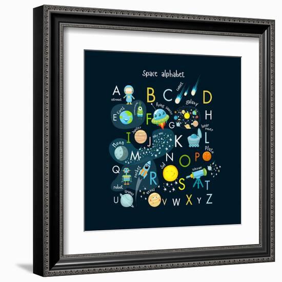 Vector Space Alphabet-Olga Utchenko-Framed Art Print