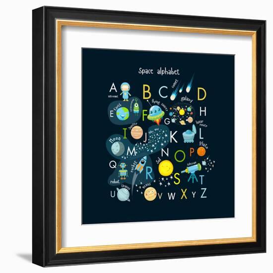 Vector Space Alphabet-Olga Utchenko-Framed Art Print