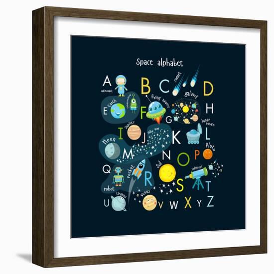 Vector Space Alphabet-Olga Utchenko-Framed Art Print