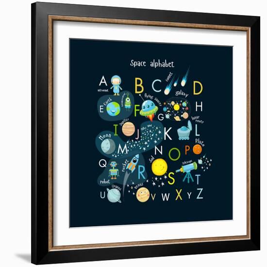 Vector Space Alphabet-Olga Utchenko-Framed Art Print