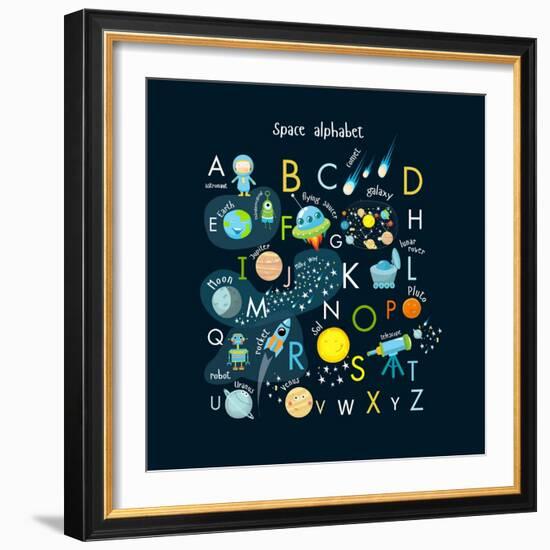 Vector Space Alphabet-Olga Utchenko-Framed Art Print