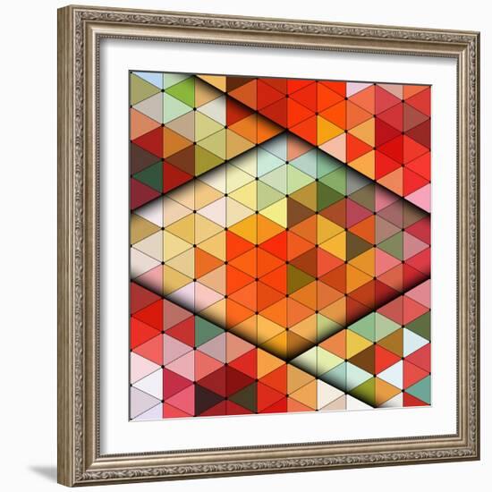 Vector Triangles Pattern-Maksim Krasnov-Framed Art Print