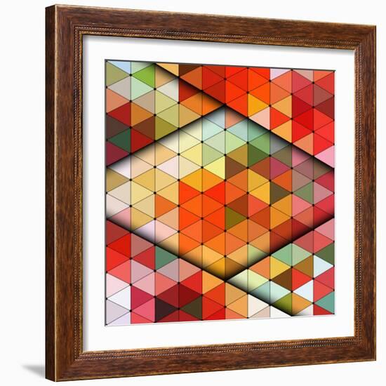 Vector Triangles Pattern-Maksim Krasnov-Framed Art Print