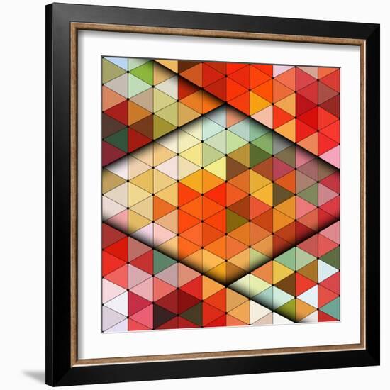 Vector Triangles Pattern-Maksim Krasnov-Framed Art Print