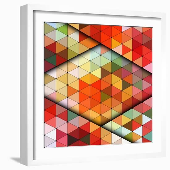 Vector Triangles Pattern-Maksim Krasnov-Framed Art Print