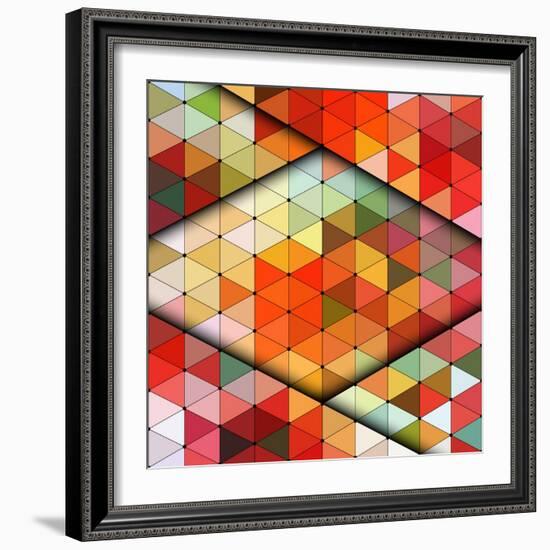 Vector Triangles Pattern-Maksim Krasnov-Framed Art Print