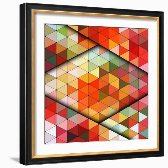 Vector Triangles Pattern-Maksim Krasnov-Framed Art Print