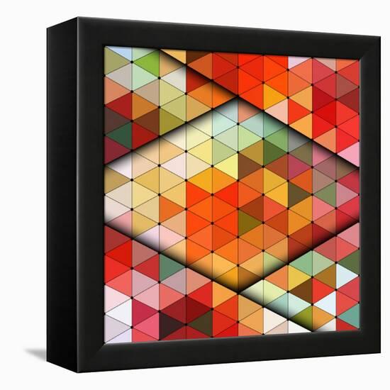 Vector Triangles Pattern-Maksim Krasnov-Framed Stretched Canvas