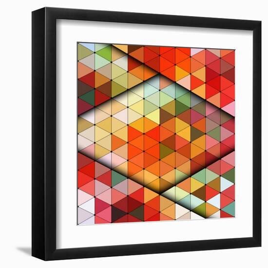 Vector Triangles Pattern-Maksim Krasnov-Framed Art Print