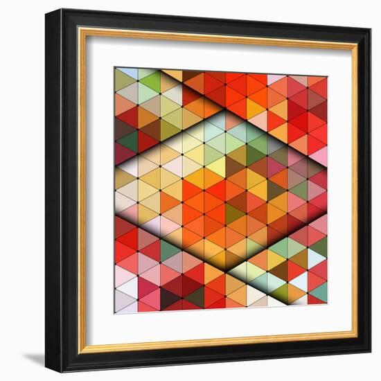 Vector Triangles Pattern-Maksim Krasnov-Framed Art Print