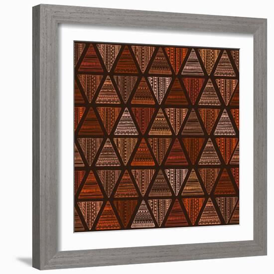 Vector Tribal Ethnic Background.-Julia Snegireva-Framed Art Print