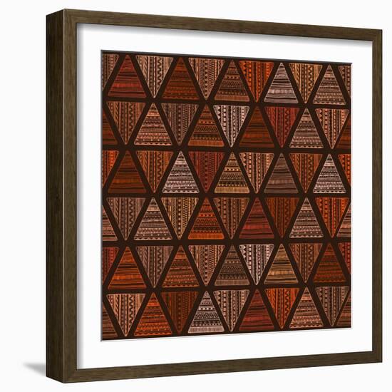 Vector Tribal Ethnic Background.-Julia Snegireva-Framed Art Print