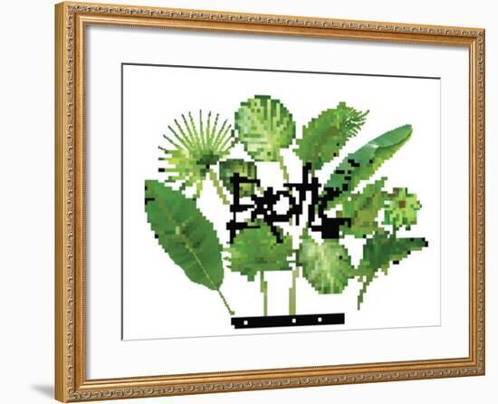 Vector Tropical Exotic Leaves, Realistic Jungle Leaves Set Isolated on White Background. Palm Leaf-Leezarius-Framed Art Print