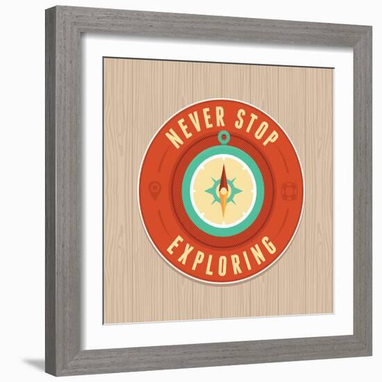 Vector Vintage Badge - Flat Icon. Travel Concept-venimo-Framed Art Print