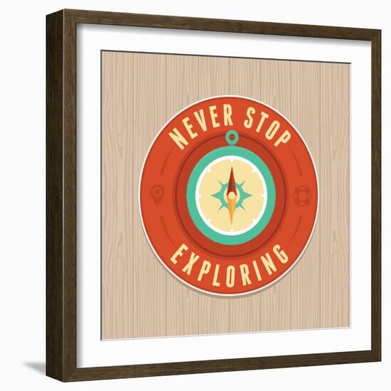 Vector Vintage Badge - Flat Icon. Travel Concept-venimo-Framed Art Print